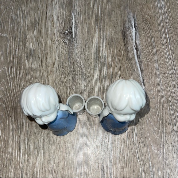 Vintage Sanmyro Blue Angel Candlestick Toothpick Decor Cherub Made In Japan - Picture 3 of 14